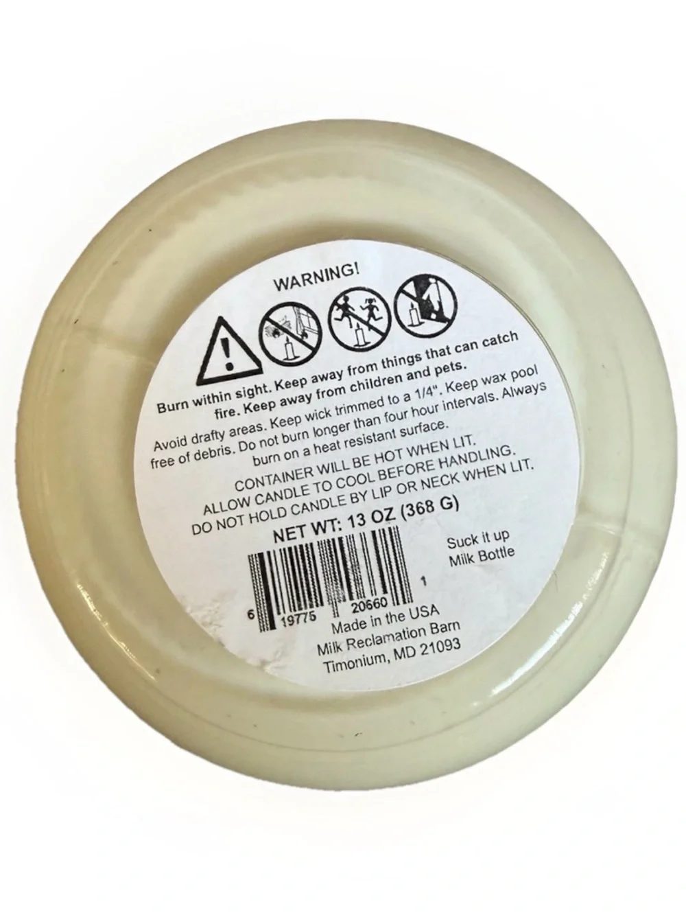 Farmhouse Milk Bottle Candle Reclamation Barn Milk “Suck it Up Buttercup” 13 oz